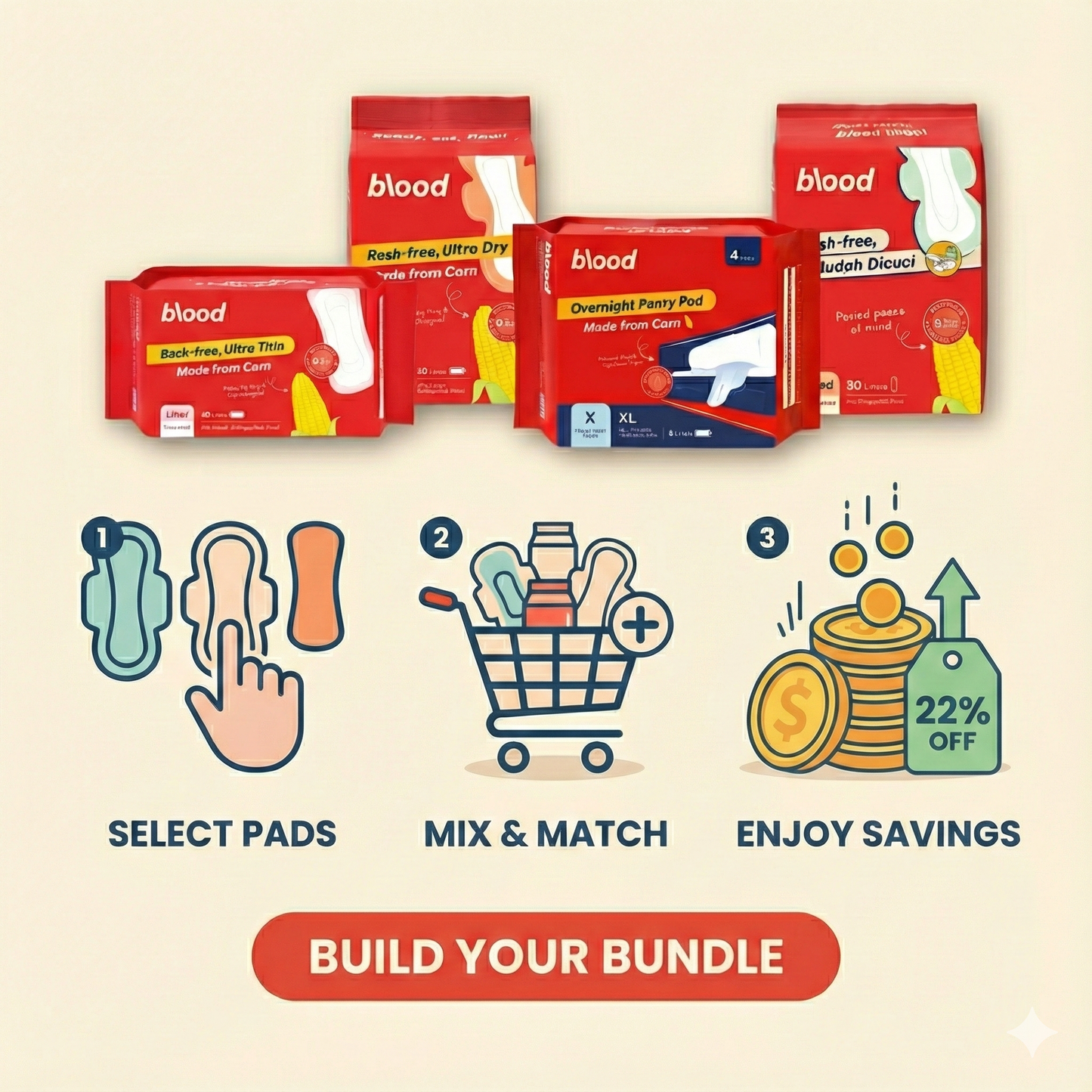 Fit your flow - Mix, Match & Save 22% !