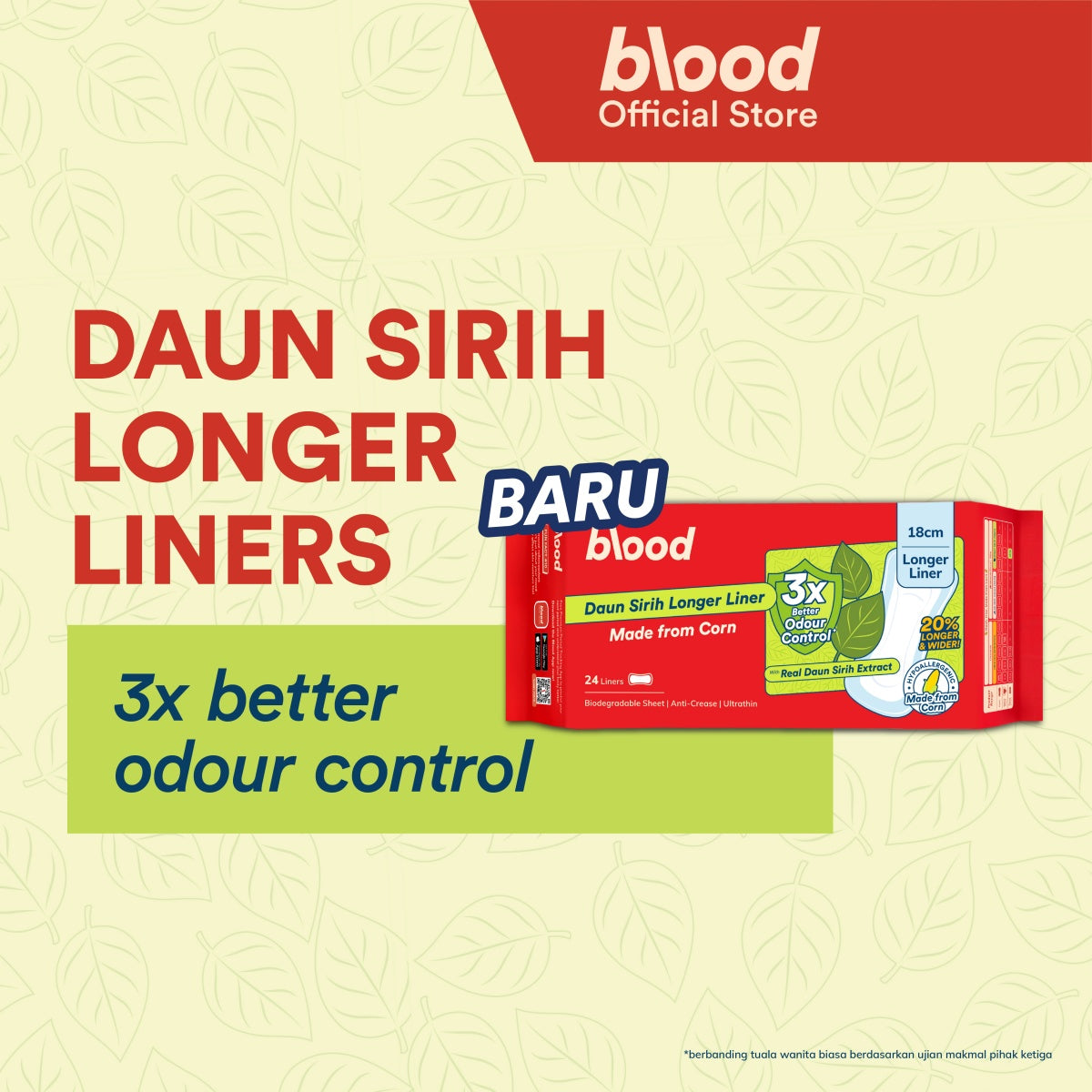 Daun Sirih Corn Longer Liner 18cm