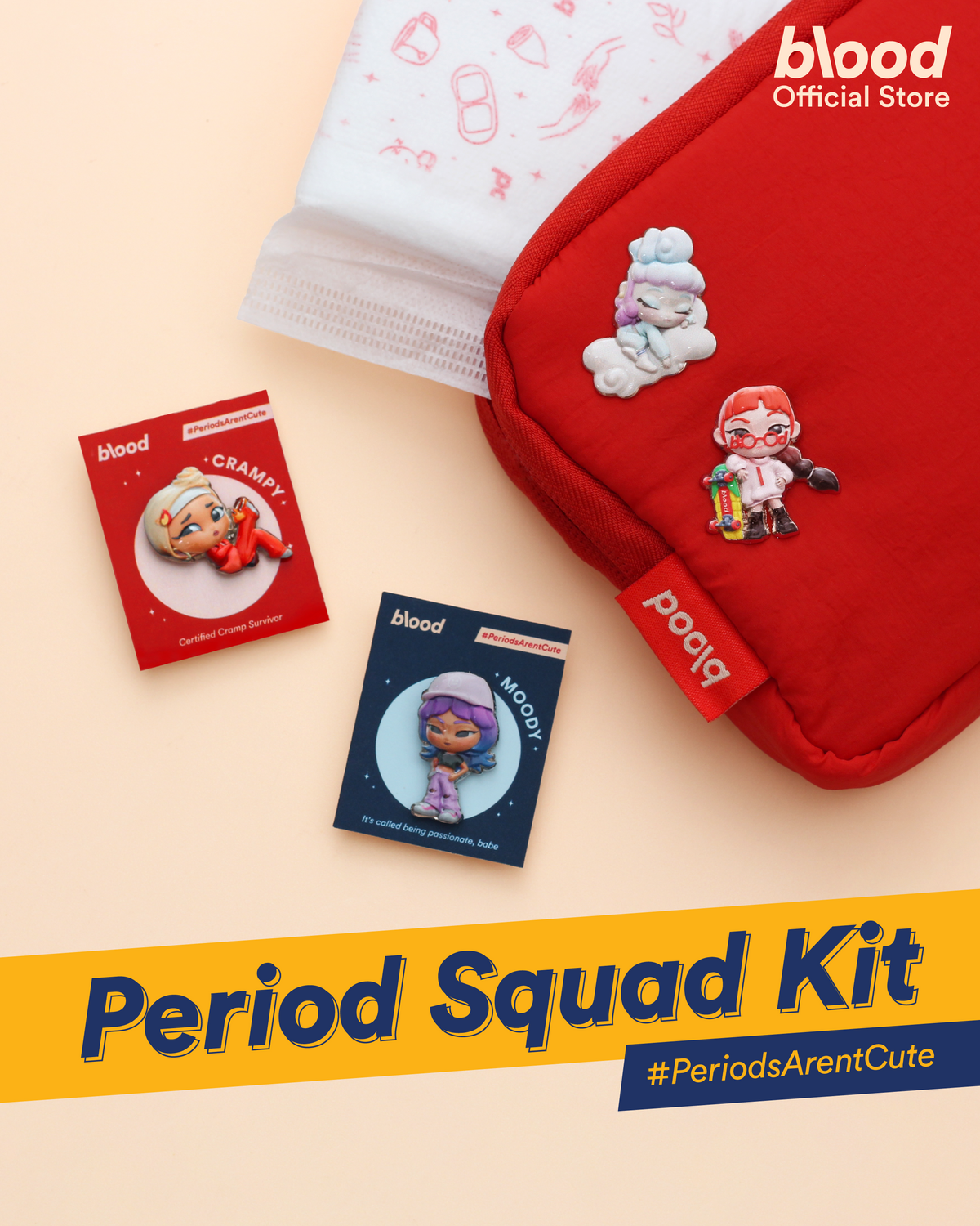 [Not for sale] Blood Period Squad Kit (1 Pouch + 1 Random Pins)